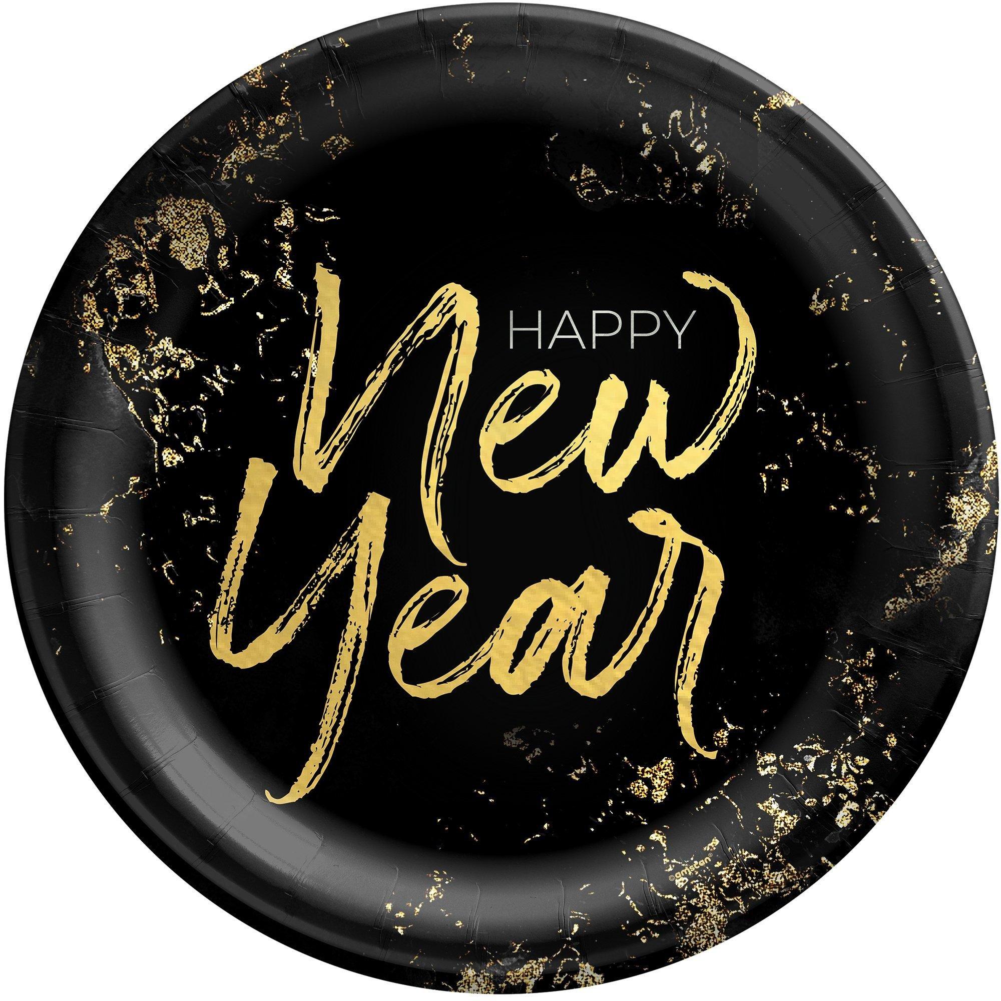 Cheers to the New Year Party Supplies Pack for 20 Guests - Kit Includes Plates, Napkins & Table Cover